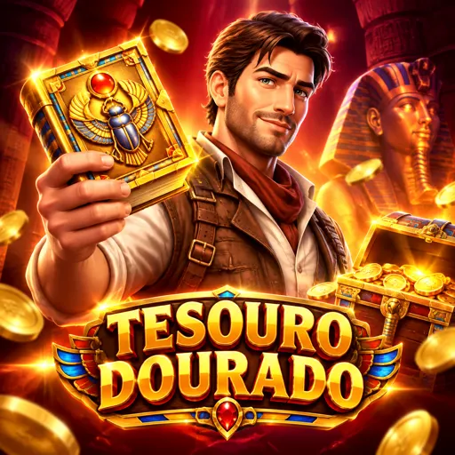 Card do slot Book of Dead com livro egípcio e explorador
