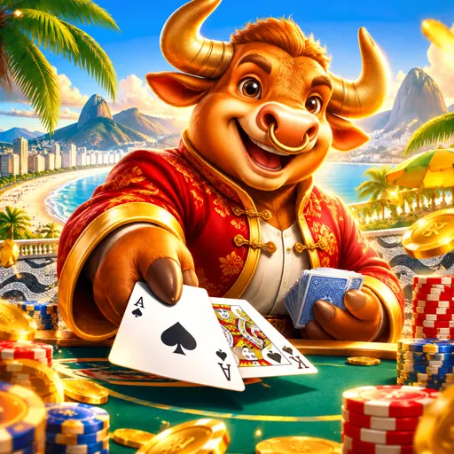 Card do slot Fortune Ox com boi dourado sobre fundo vermelho