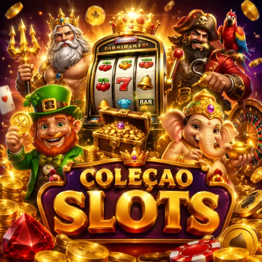 Coleção de slots online populares com rolos coloridos e símbolos de prêmio